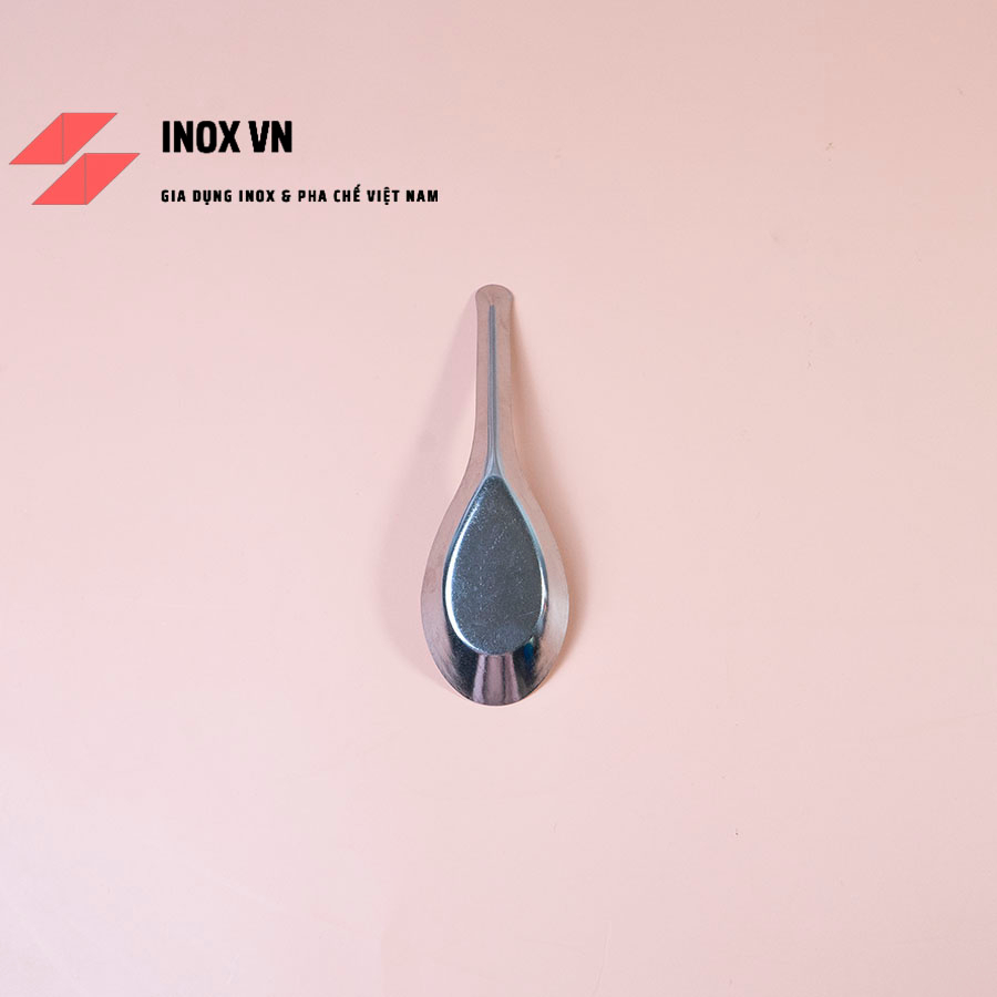 Thìa inox hoa sen cán ngắn loại dày ~ ăn cơm, ăn phở