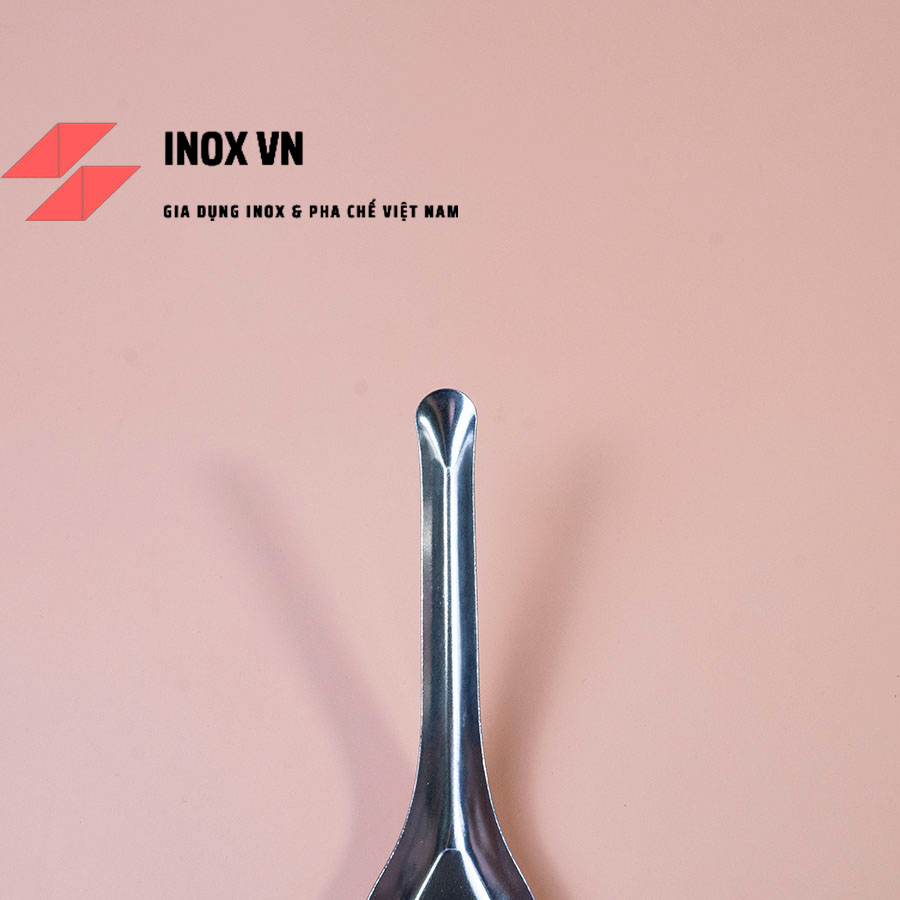 Thìa inox hoa sen cán ngắn loại dày ~ ăn cơm, ăn phở