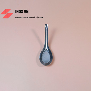 Thìa inox hoa sen cán ngắn loại dày ~ ăn cơm, ăn phở