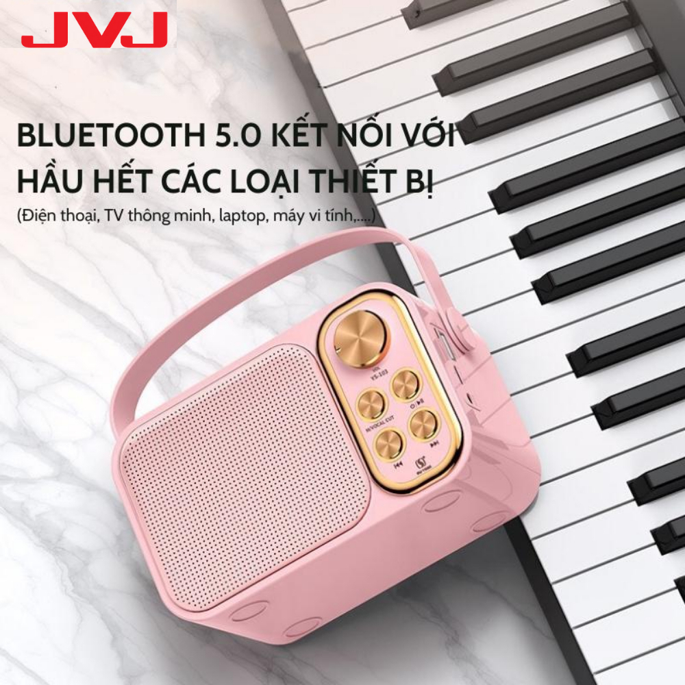 Loa  Bluetooth Không Dây Karaoke Bluetooth JVJ YS-105 , Kèm 2 Micro Không Dây, Âm Thanh Siêu Hay, Bảo Hành 12 Tháng