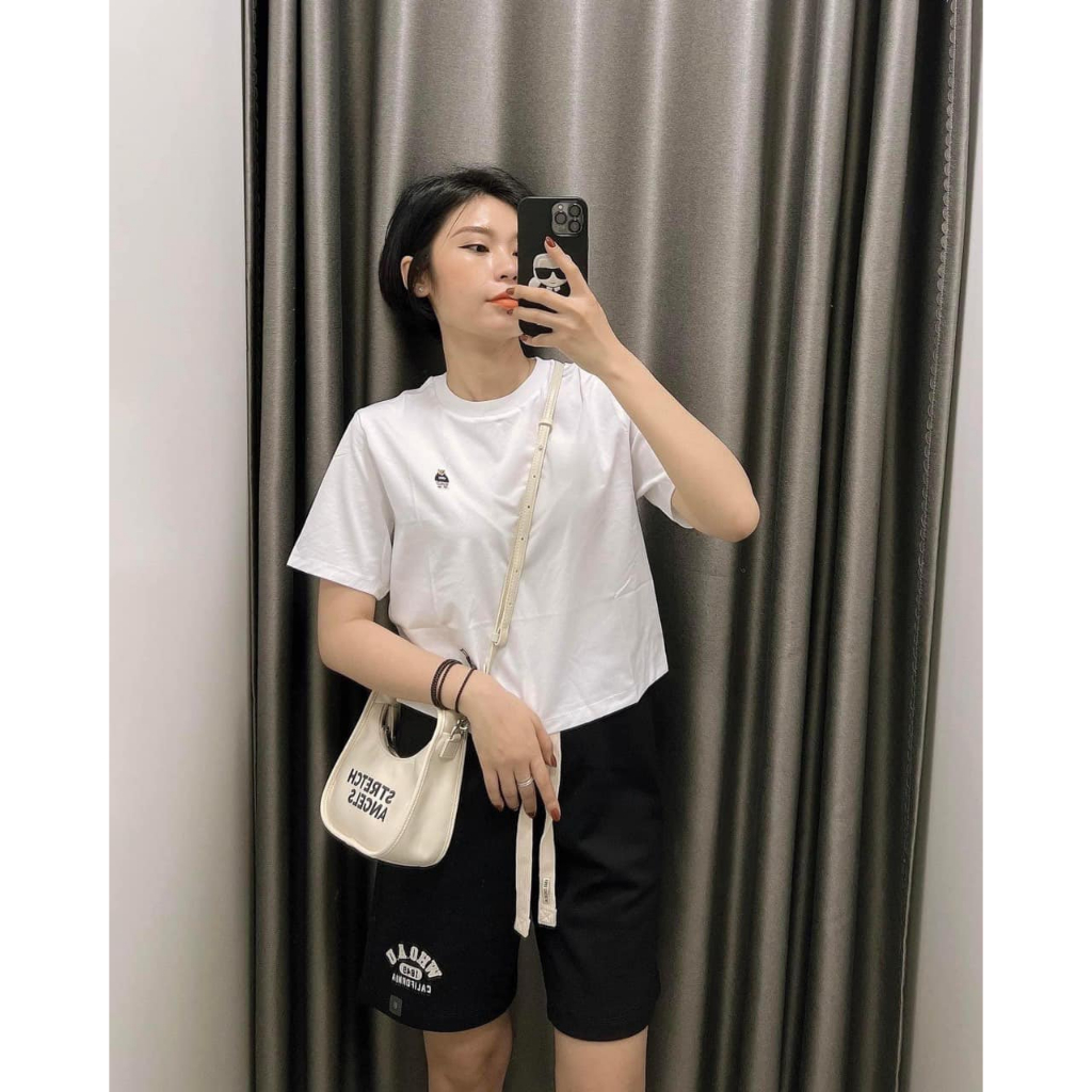 [ẢNH THẬT-CÓ SẴN] Crop tay ngắn thêu gấu mã W