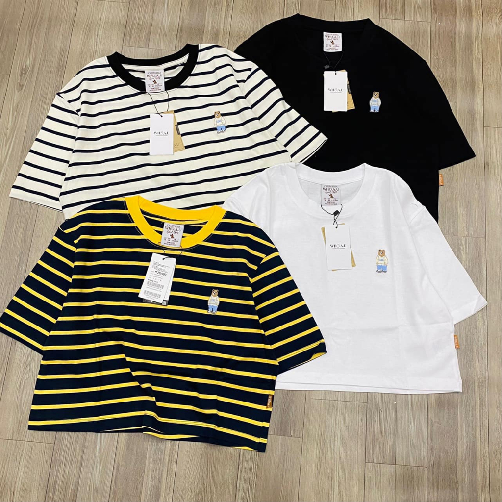 [ẢNH THẬT-CÓ SẴN] Crop tay ngắn thêu gấu mã W