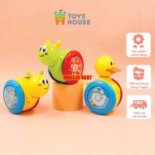 Đồ chơi lật đật gật gù có bánh xe cho bé, trẻ em Toyshouse 008-2 chú vịt vàng dễ thương - Tiêu chuẩn Châu Âu EN71