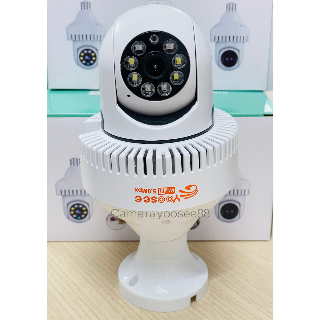Camera wifi YOOSEE chui bóng đèn full HD & bóng đèn tích hợp báo khói,xoay 360 độ,hỗ trợ hồng ngoại & flash màu quay đêm