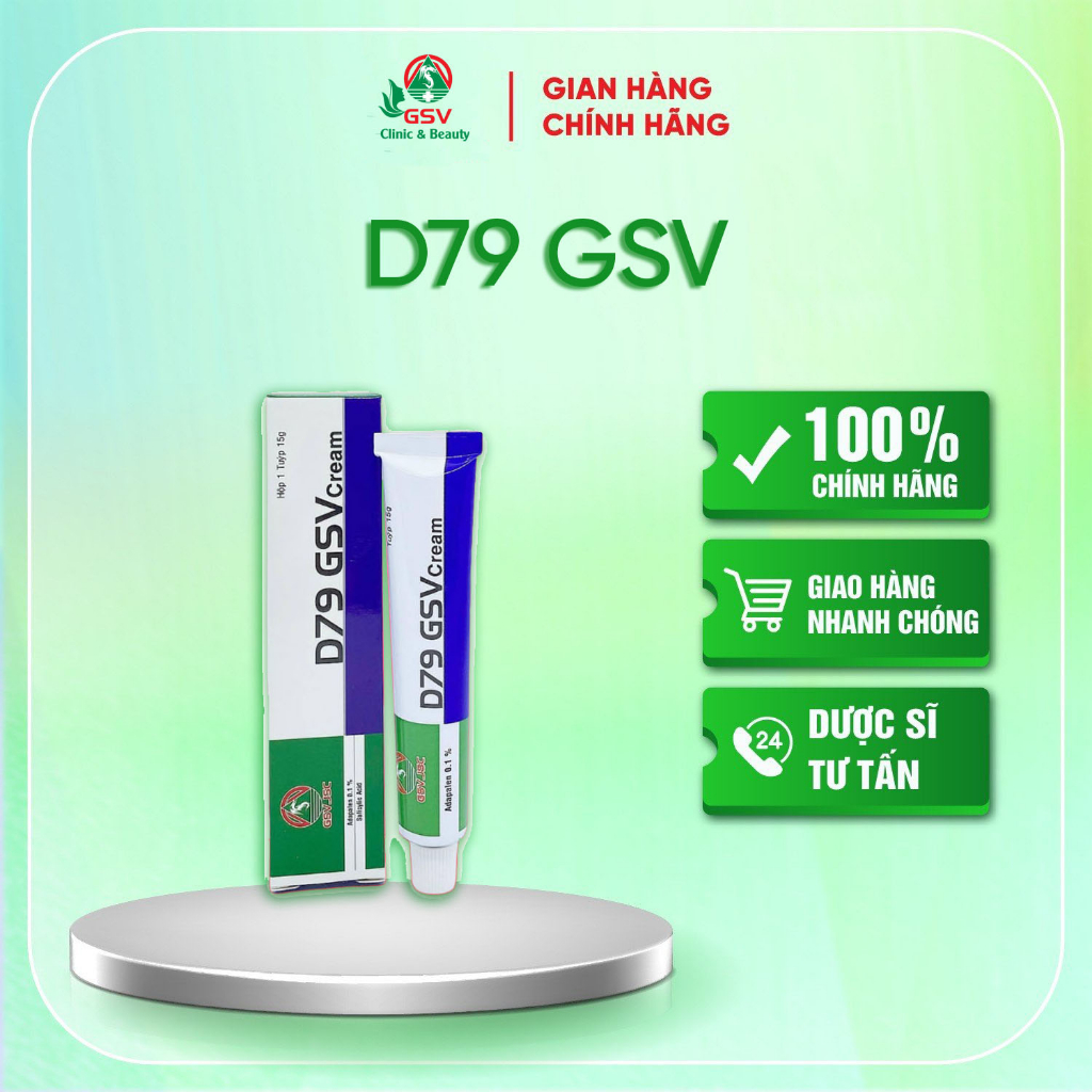 (CHÍNH HÃNG) D79 GSV Cream - Kem bôi giảm mụn, ngăn ngừa mụn, giảm thâm