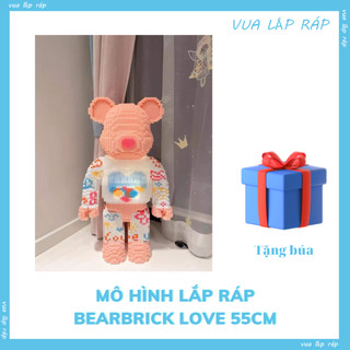 Mô hình lắp ráp bearbrick love 55cm XINZ dễ thương hàng chuẩn đẹp béo