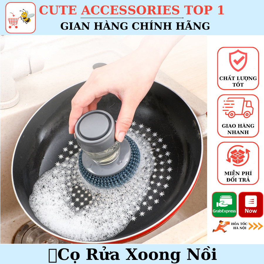 Dụng Cụ Cọ Rửa Xoong Nồi Bát Đĩa Bếp Ăn Có Bình Đựng Xà Phòng Thiết Kế Mới Tiện Dụng - Bàn Chải Nhà Bếp Đa Năng 30006