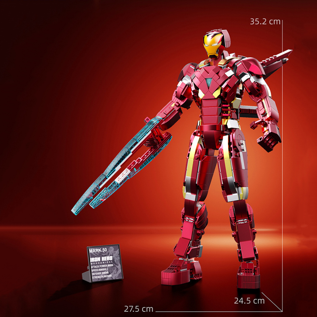 Đồ Chơi Lắp Ráp Xếp Hình Mô Hình ROBOT iRon Man Mark 50 L Tỉ Lệ 1:8 Trong Avengers 6013 Với 1300+ Mảnh Ghép