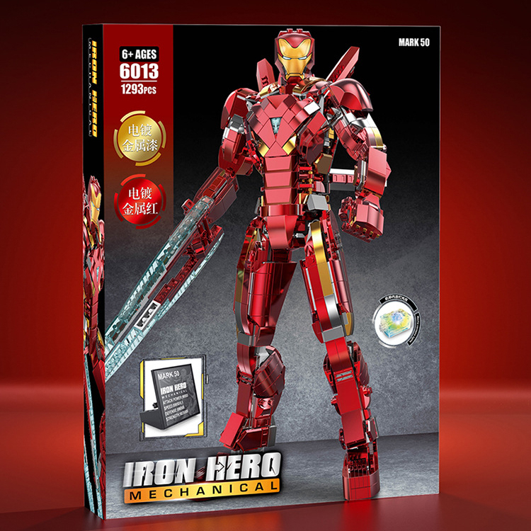 Đồ Chơi Lắp Ráp Xếp Hình Mô Hình ROBOT iRon Man Mark 50 L Tỉ Lệ 1:8 Trong Avengers 6013 Với 1300+ Mảnh Ghép