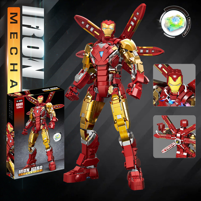 Đồ Chơi Lắp Ráp Xếp Hình Mô Hình Robot iRon Man Mark 85 Tỉ Lệ 1:8 Trong Avengers 4 Endgame 6009 Với 1290 PCS