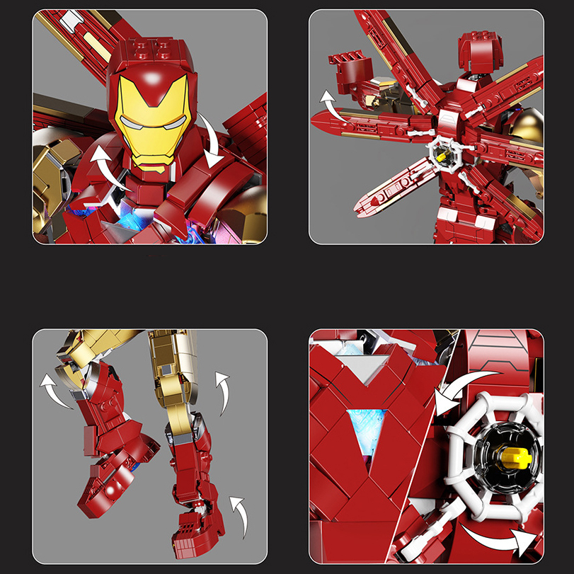 Đồ Chơi Lắp Ráp Xếp Hình Mô Hình Robot iRon Man Mark 85 Tỉ Lệ 1:8 Trong Avengers 4 Endgame 6009 Với 1290 PCS