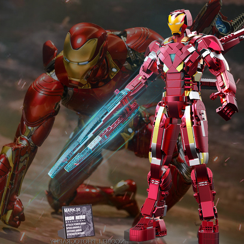 Đồ Chơi Lắp Ráp Xếp Hình Mô Hình ROBOT iRon Man Mark 50 L Tỉ Lệ 1:8 Trong Avengers 6013 Với 1300+ Mảnh Ghép