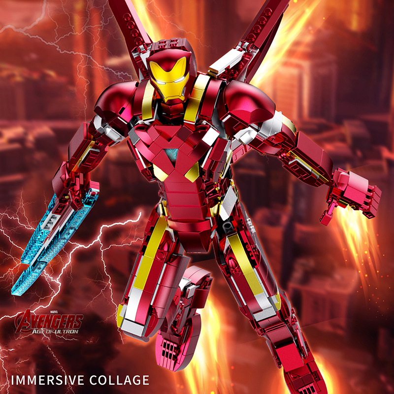 Đồ Chơi Lắp Ráp Xếp Hình Mô Hình ROBOT iRon Man Mark 50 L Tỉ Lệ 1:8 Trong Avengers 6013 Với 1300+ Mảnh Ghép