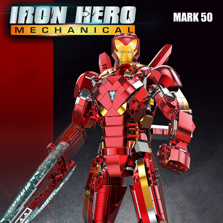 Đồ Chơi Lắp Ráp Xếp Hình Mô Hình ROBOT iRon Man Mark 50 L Tỉ Lệ 1:8 Trong Avengers 6013 Với 1300+ Mảnh Ghép