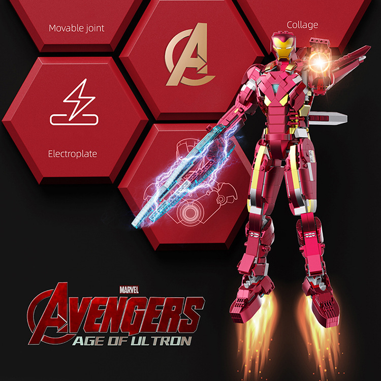 Đồ Chơi Lắp Ráp Xếp Hình Mô Hình ROBOT iRon Man Mark 50 L Tỉ Lệ 1:8 Trong Avengers 6013 Với 1300+ Mảnh Ghép
