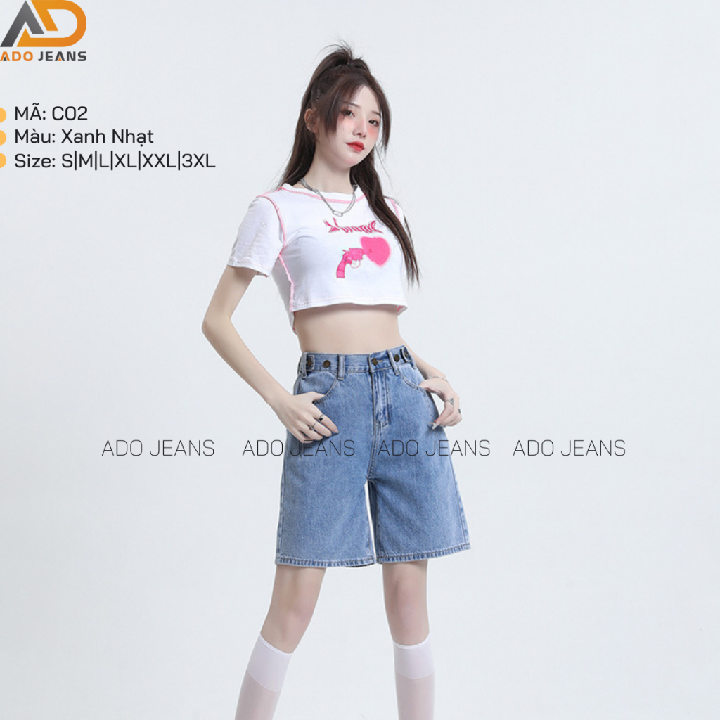 Quần Jean nữ lưng chun co giãn có bigsize 3XL, quần bò lửng lưng thun co giãn phong cách Hàn Quốc (Mã C02) | BigBuy360 - bigbuy360.vn