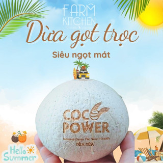 Dừa Dứa Coco Power gọt trọc sạch, an toàn - Ngọt, thơm mùi lá dứa (Nhận hàng xong nên bảo quán mát) - Có sỉ