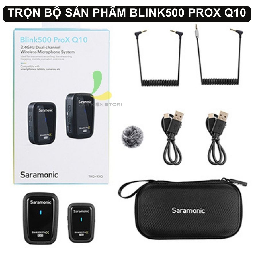 Micro thu âm Saramonic Blink500 ProX Q10 - Micro ghi âm pin 6h và truyền dẫn công nghệ tần số không dây 2.4GHz
