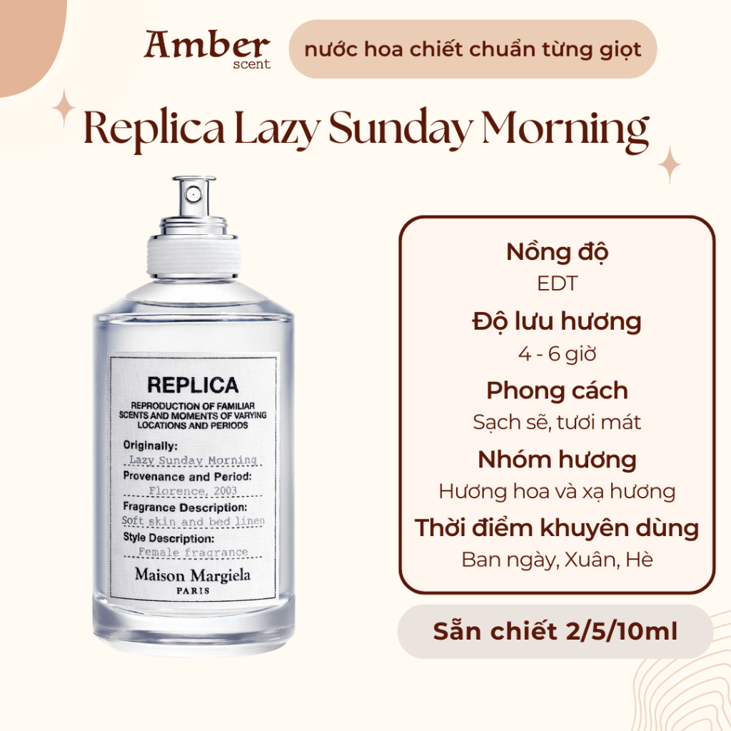 Mẫu thử nước hoa unisex Lazy Sunday Morning unisex