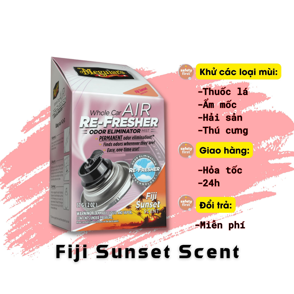 [Meguiar's]Air Re-Fresher Mist , Fiji Sunset Scent  Khử mùi diệt khuẩn nội thất - Hương Fiji Sunset Scent