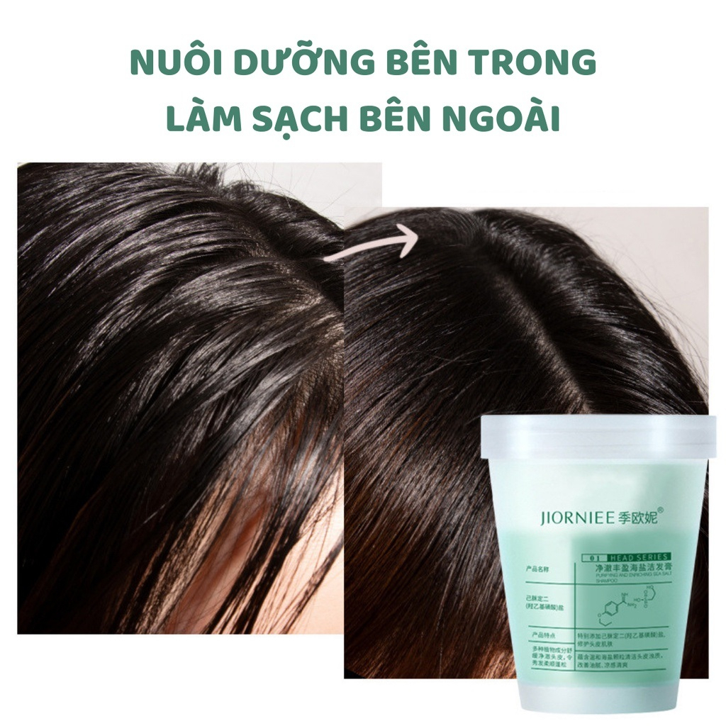 Tẩy tế bào chết da đầu JIORNIEE 250g tẩy da chết tóc muối biển làm sạch gàu kiểm soát dầu nội địa Trung DETISHOP