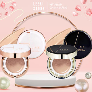 Phấn nước Lime Real Cover xanh Pink lime V Collagen Ample Cushion trắng chính hãng Hàn Quốc