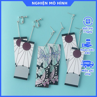 Khuyên tai cosplay Thanh gươm diệt quỷ Kimetsu No Yaiba bông tai Tanjiro Nezuko Shinobu Zenitsu Shinobu