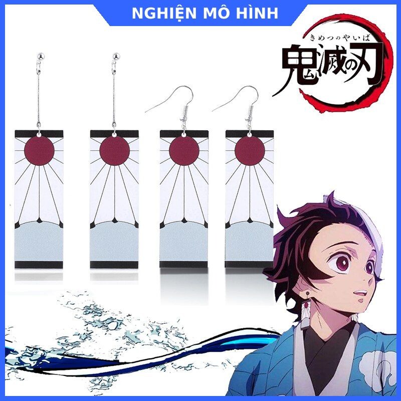 Khuyên tai cosplay Thanh gươm diệt quỷ Kimetsu No Yaiba bông tai Tanjiro Nezuko Shinobu Zenitsu Shinobu