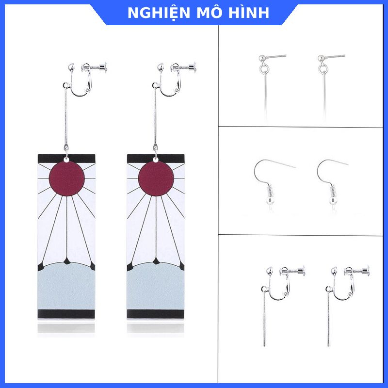 Khuyên tai cosplay Thanh gươm diệt quỷ Kimetsu No Yaiba bông tai Tanjiro Nezuko Shinobu Zenitsu Shinobu