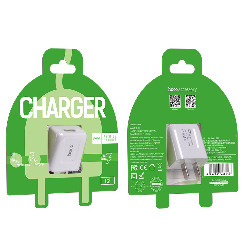 Cóc Sạc Hoco 2.1A Cổng Usb
