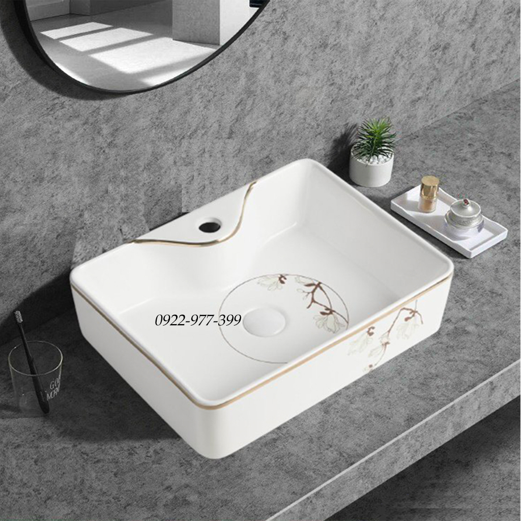Chậu Rửa Mặt Lavabo Đặt Bàn,Lavabo Đặt Bàn Đá Vuông,Bồn Rửa Tay Đặt Bàn Đá Họa Tiết,Lavabo Đặt Bàn Giá Rẻ