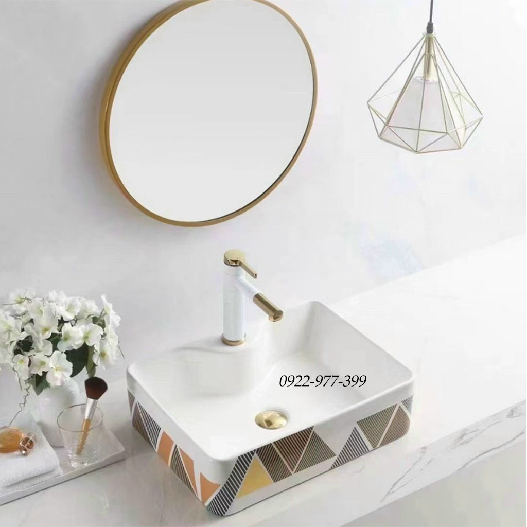 Chậu Rửa Mặt Lavabo Đặt Bàn,Lavabo Đặt Bàn Đá Vuông,Bồn Rửa Tay Đặt Bàn Đá Họa Tiết,Lavabo Đặt Bàn Giá Rẻ