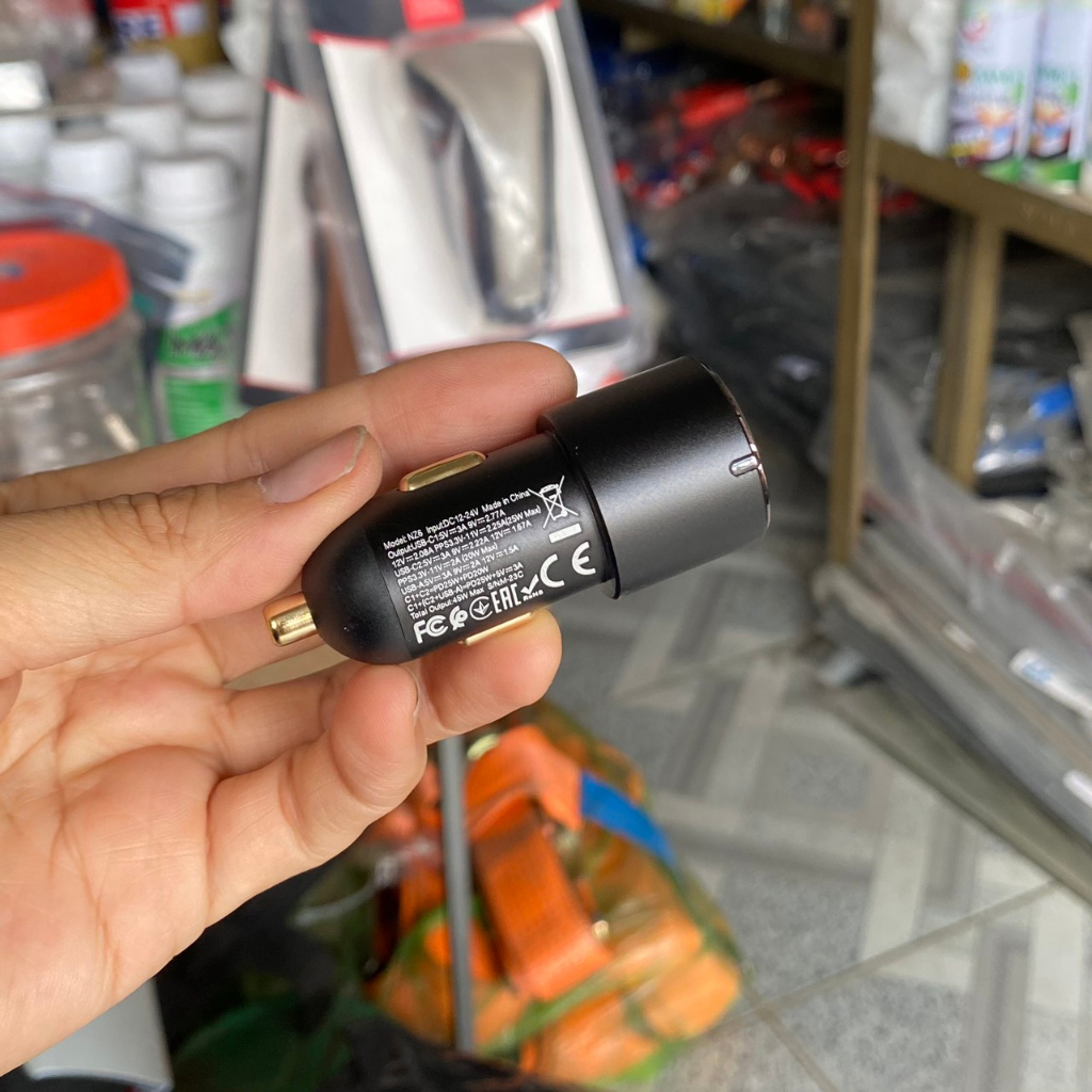 Tẩu Sạc Ô tô Hoco NZ6, Sạc Nhanh 45W, Chất Liệu Hợp Kim Nhôm + ABS Chống Cháy, Tương Thích Với Samsung PD25W + Apple 20W