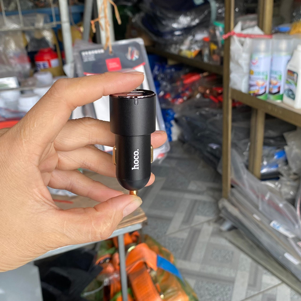 Tẩu Sạc Ô tô Hoco NZ6, Sạc Nhanh 45W, Chất Liệu Hợp Kim Nhôm + ABS Chống Cháy, Tương Thích Với Samsung PD25W + Apple 20W