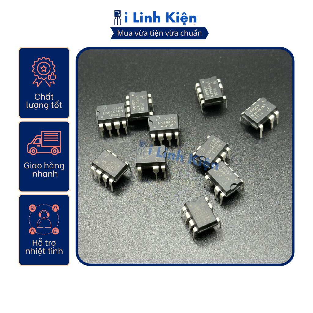 Ic nguồn LNK364PN LNK364 DIP-7 chính hãng POWER Integrations