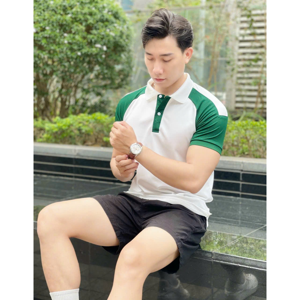Áo thun polo nam phối màu, vải mềm mịn, thun cá sấu thoáng mát - HK251