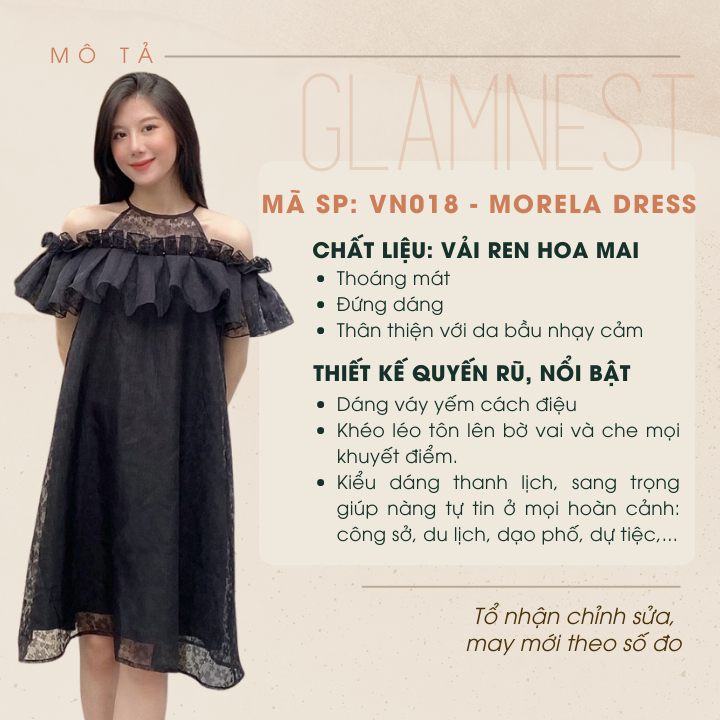 Váy Bầu Dự Tiệc Đầm Bầu Du Lịch Mùa Hè Ren Mát Glam Nest VN018