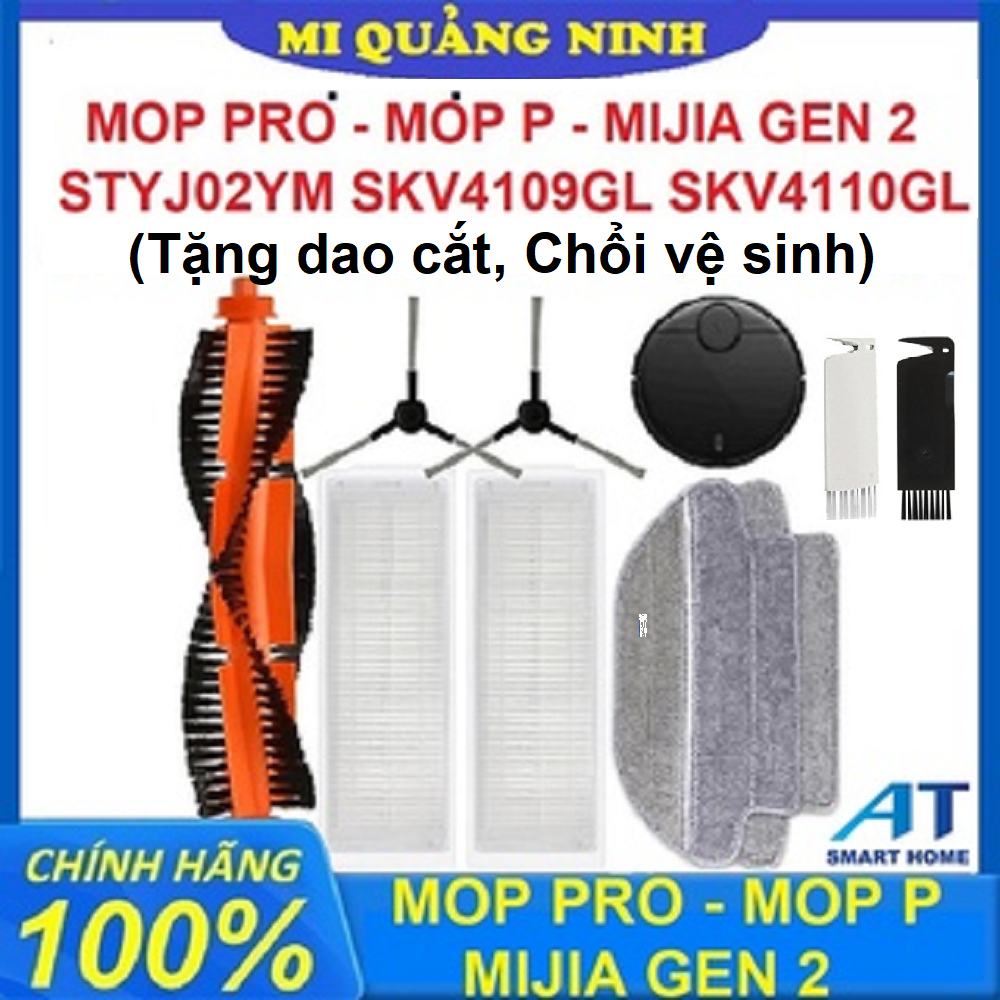 Phụ kiện Robot hút bụi Xiaomi Mop Pro, Mop P, Mijia Gen 2,STYTJ02YM - Lọc hepa, Khăn lau, Chổi giữa, Chổi cạnh STYJ02YM | BigBuy360 - bigbuy360.vn