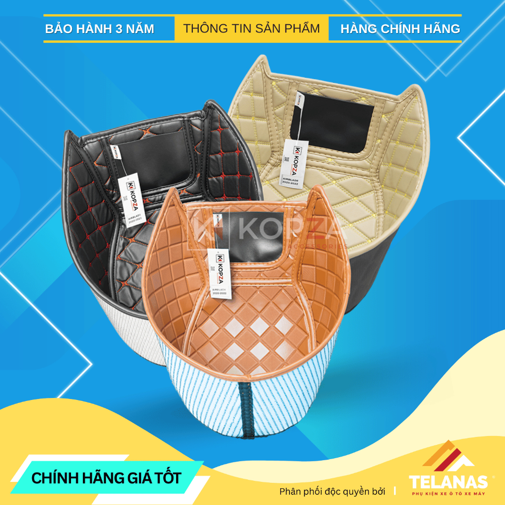 Thảm Lót Cốp Xe Máy Da 5D KOPZA xe Honda PCX/ Lead/ Vario/ Click/ ADV/ Future/ Freeway chống sốc, chống thấm nước, tránh