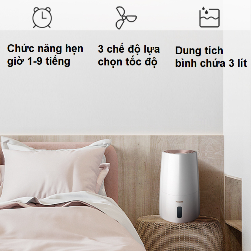 Máy tạo độ ẩm công nghệ NanoCloud thương hiệu Philips HU3916/00 25W sử dụng cho phòng 45m2 | BigBuy360 - bigbuy360.vn