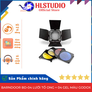 Barndoor BD-04 Lưới Tổ Ong + 04 Gel Màu Godox HL Studio