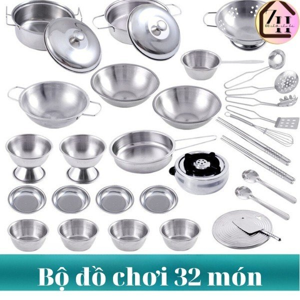 Bộ đồ chơi nấu ăn bằng inox 40 món cho bé yêu
