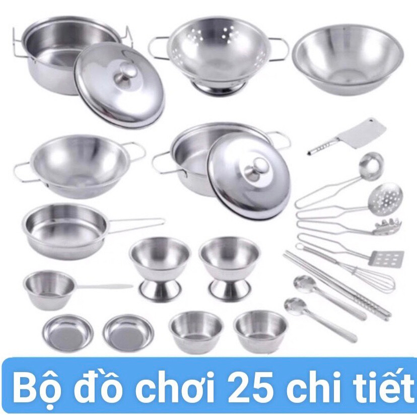 Bộ đồ chơi nấu ăn bằng inox 40 món cho bé yêu