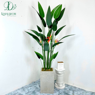 Cây thiên điểu giả lá nhọn, cây giả trang trí decor nội thất (Không chậu)