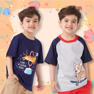 Áo Thun Cho Bé Trai Style Hàn Quốc In Động Vật Chất Cotton Cỡ 3-8 Tuổi 12kg đến 28kg Mã 03