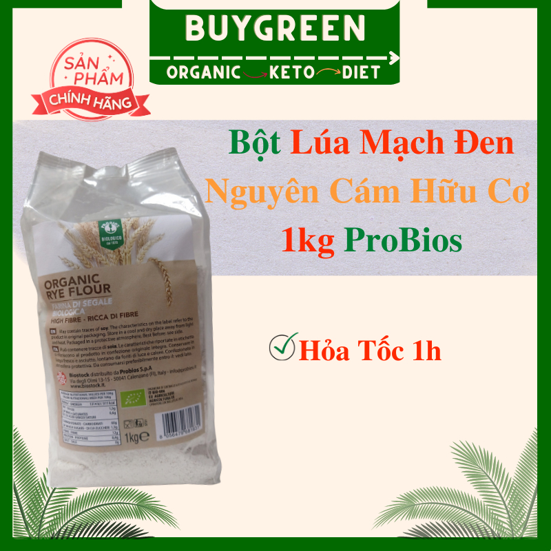 ORGANIC Bột lúa mạch đen nguyên cám hữu cơ 1kg ProBios