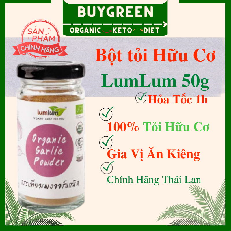 ✅ORGANIC-DIET✅ Bột tỏi hữu cơ 50g LumLum gia vị ăn kiêng - hữu cơ (siêu thơm ngon)