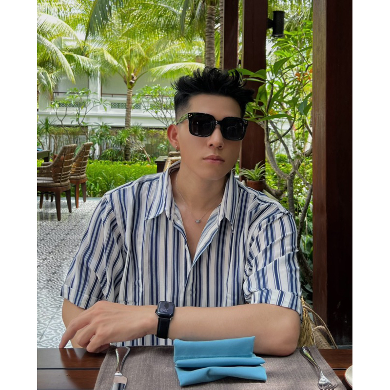 SƠ MI TAY NGẮN SỌC XANH IMÈNE