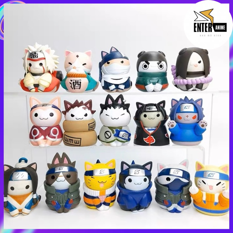 Mô hình Naruto - Set 8 Mô Hình Mèo chibi BẢN TO 6cm Naruto Tsum Tsum Enteanime (Có clip, Ảnh thật)
