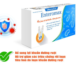 Men ống Vi sinh ENTEROMAX (4 tỷ lợi khuẩn + Kẽm)-CÂN BẰNG HỆ VI SINH RUỘT-GIẢM TIÊU CHẢY, ĐẦY HƠI, KHÓ TIÊU (H/ 20ống)
